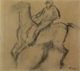 Jockey auf Pferd